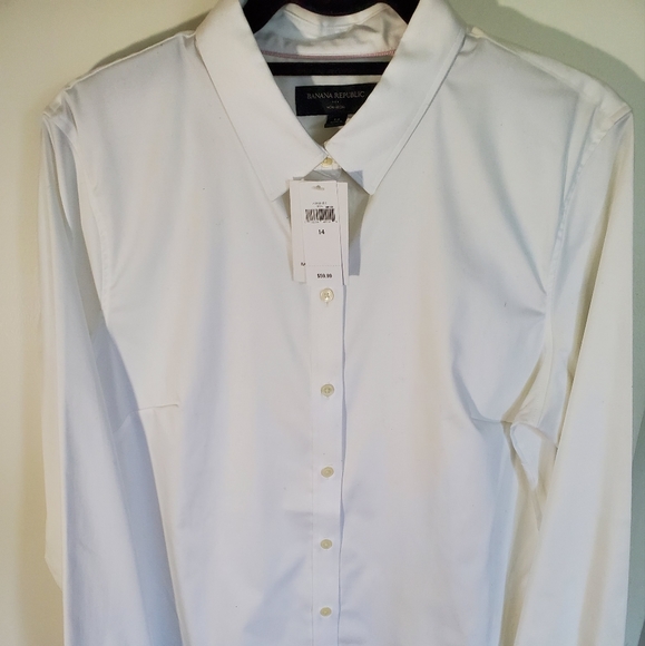 Banana Republic Factory White Button-up Dress Shirt - Picture 1 of 6